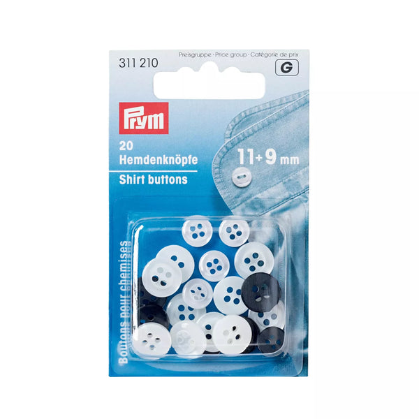 Shirt Buttons 11 + 9 mm (20pack)