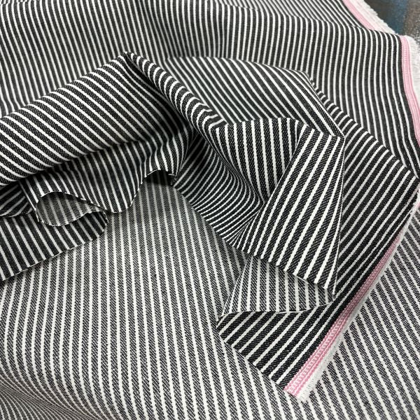 Anthracite Stripe 6.7oz (non-stretch) Denim
