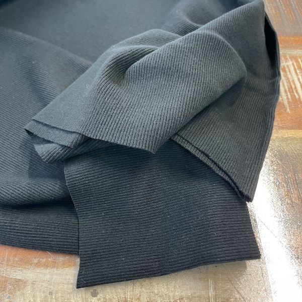 Black Cotton Ribbing