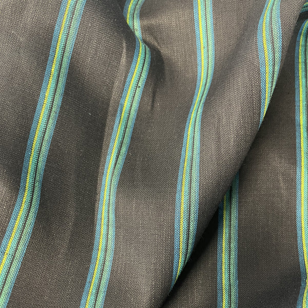 Linen Stripe - Black/Green