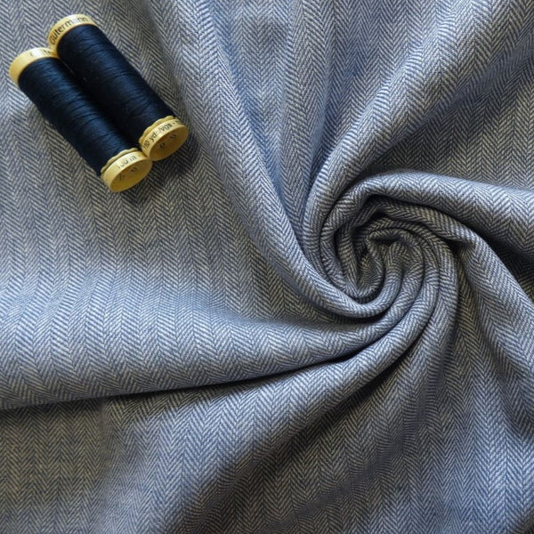 Herringbone Linen - Marine