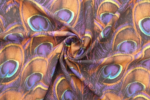 Jewelled Feathers - Linen/Rayon