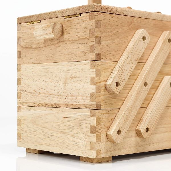 Wooden Sewing Box - light finish - Large – Weft And Warp