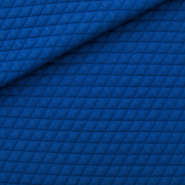 Quilted Pique Knit - Surf the Web Blue