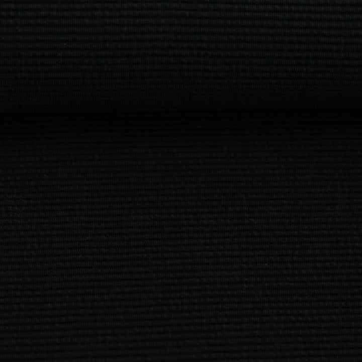 Bergen Horizontal Rib Jersey- Black – Weft And Warp