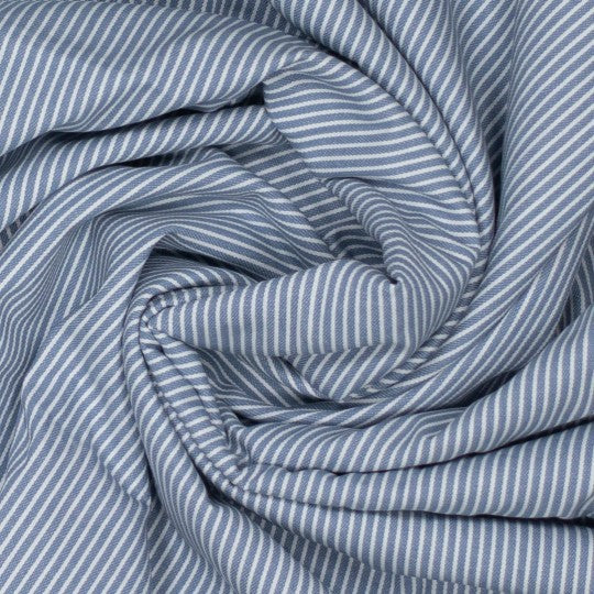 Bleached Indigo Stripe 11oz (non-stretch) Denim