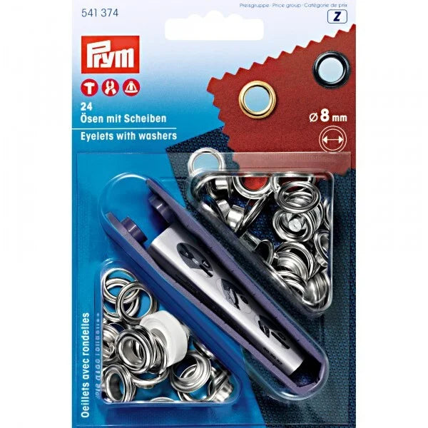 Prym Eyelets - Silver - With Washer and Tool (Vario System)