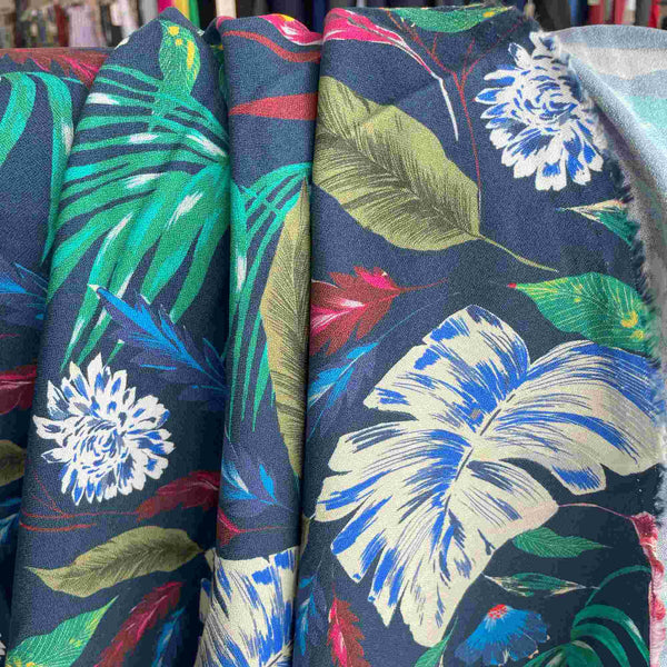 Rainbow Leaves - Viscose Crepe