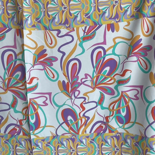 Floral Ribbons - Viscose Poplin