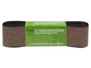 Dritz 1 3/4 " Black and Rose Gold Metallic Waistband Elastic