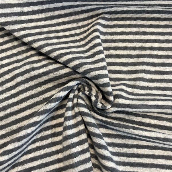 Organic Cotton Jersey - Anthracite Stripes