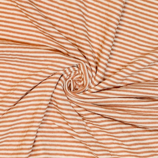 Organic Cotton Jersey - Caramel - Stripes