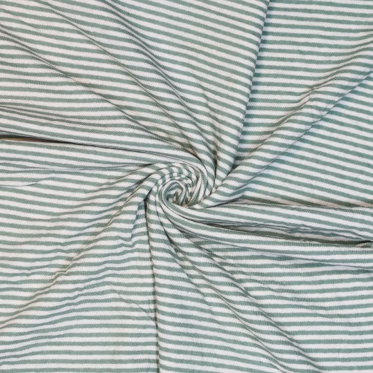 Organic Cotton Jersey - Mint Stripes